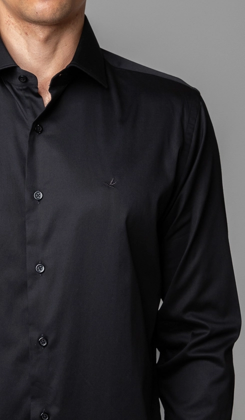 Camisa Manga Longa Slim Cetim
