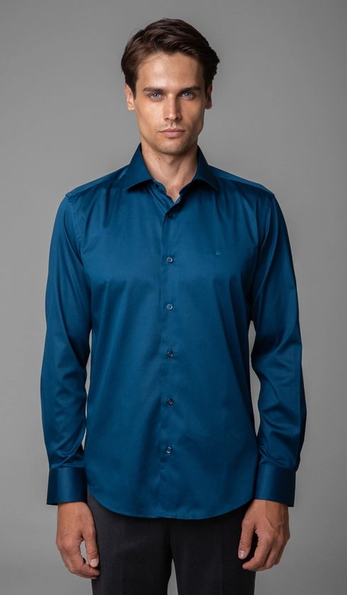 Camisa Manga Longa Slim Cetim
