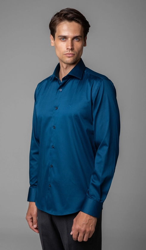 Camisa Manga Longa Slim Cetim