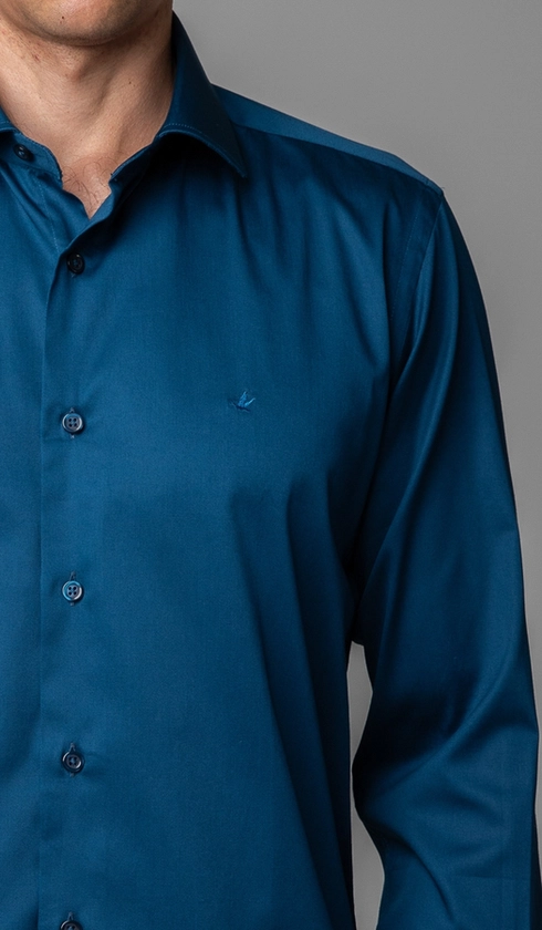 Camisa Manga Longa Slim Cetim
