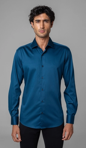 Camisa Manga Longa Slim Cetim