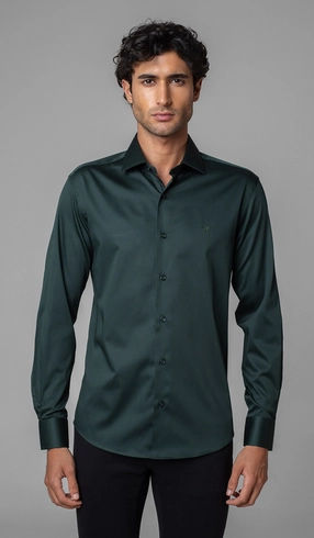 Camisa Manga Longa Slim Cetim