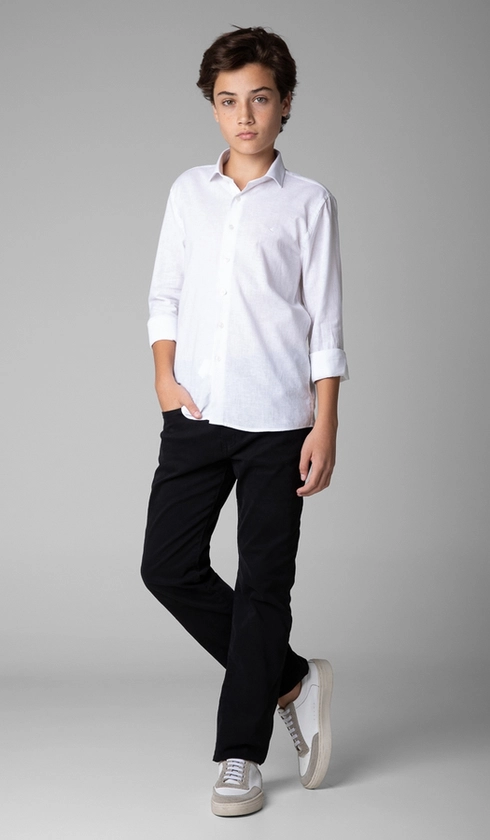 Camisa Manga Longa Algodão com Linho