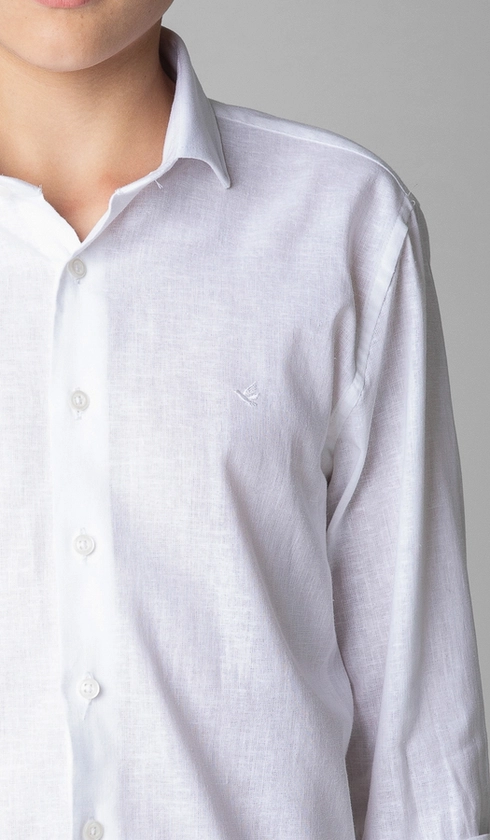 Camisa Manga Longa Algodão com Linho
