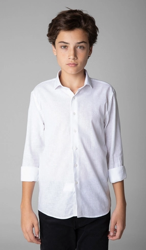 Camisa Manga Longa Algodão com Linho