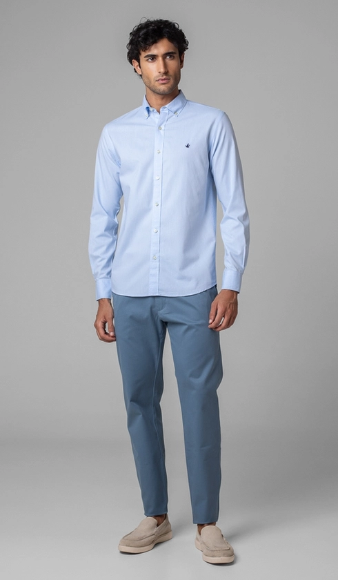 Camisa Manga Longa Lisa Oxford Green