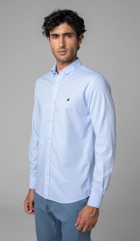 Camisa Manga Longa Lisa Oxford Green