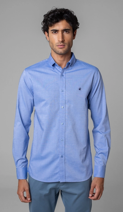 Camisa Manga Longa Lisa Oxford Green