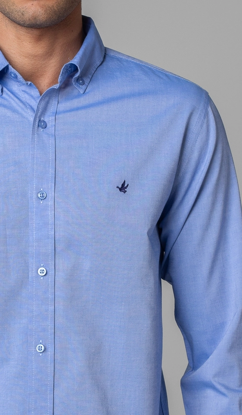 Camisa Manga Longa Lisa Oxford Green