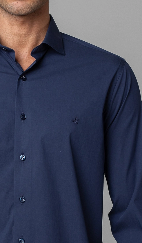 Camisa Manga Longa Slim Lisa Blue