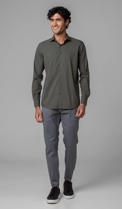 Camisa Manga Longa Slim Lisa Blue