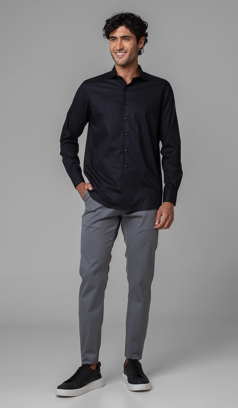 Camisa Manga Longa Slim Lisa Blue