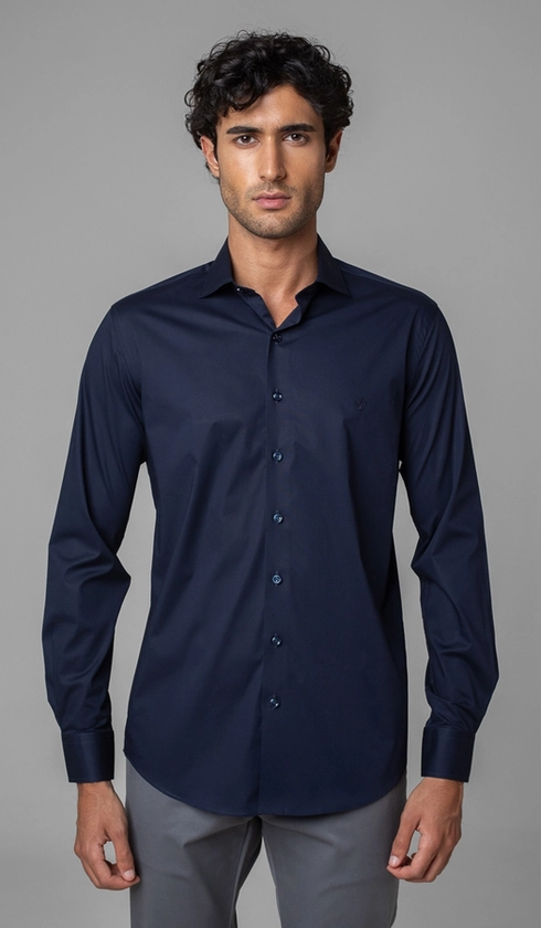 Camisa Manga Longa Slim Lisa Blue