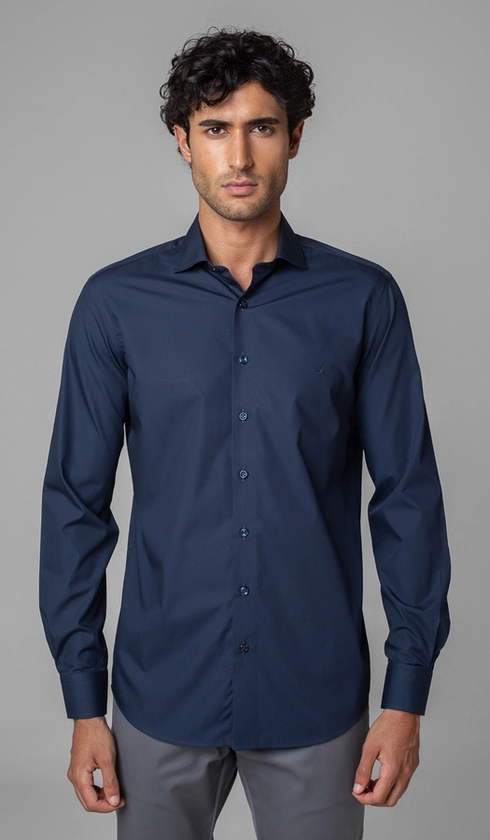 Camisa Manga Longa Slim Lisa Blue