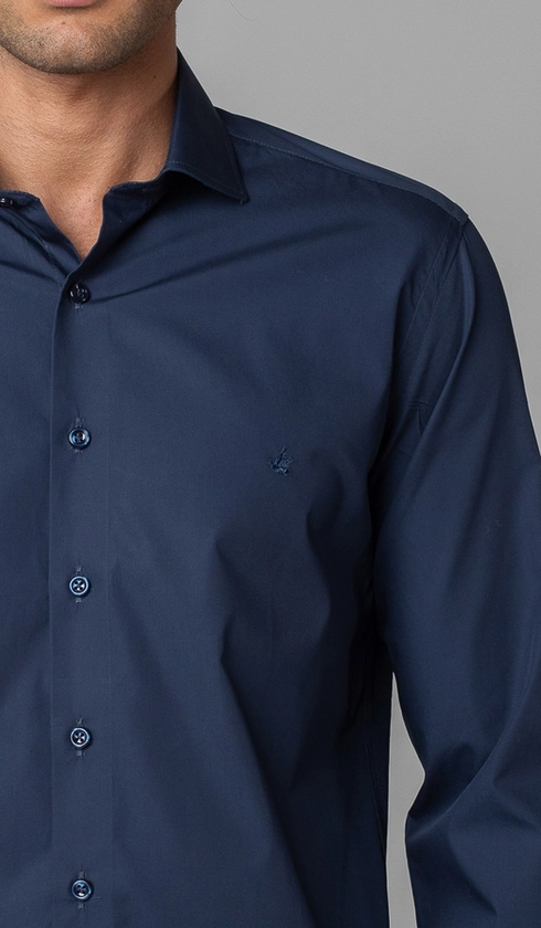 Camisa Manga Longa Slim Lisa Blue