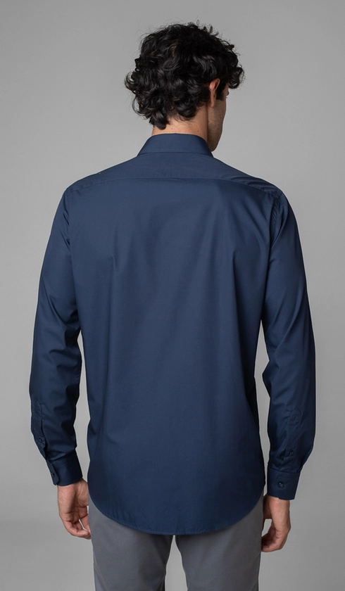 Camisa Manga Longa Slim Lisa Blue