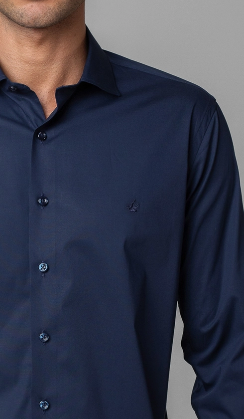 Camisa Manga Longa Slim Lisa Blue