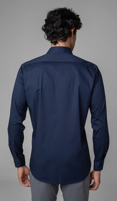 Camisa Manga Longa Slim Lisa Blue