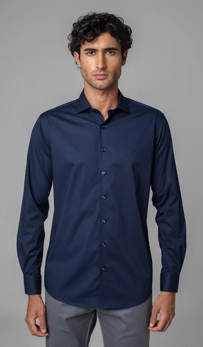 Camisa Manga Longa Slim Lisa Blue