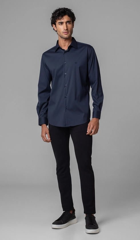 Camisa Manga Longa Lisa Slim