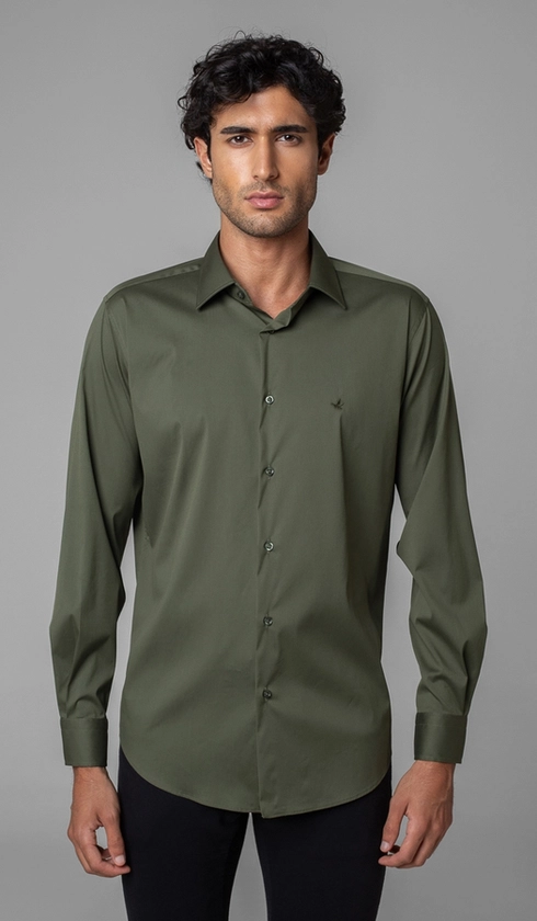 Camisa Manga Longa Lisa Slim