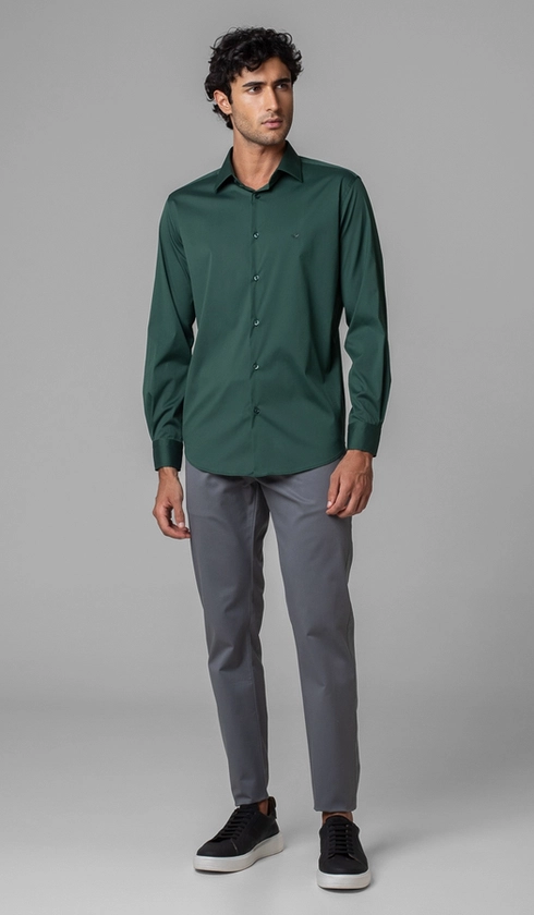Camisa Manga Longa Lisa Slim