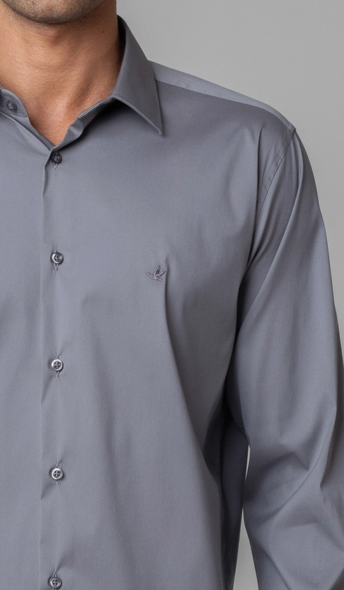 Camisa Manga Longa Lisa Slim