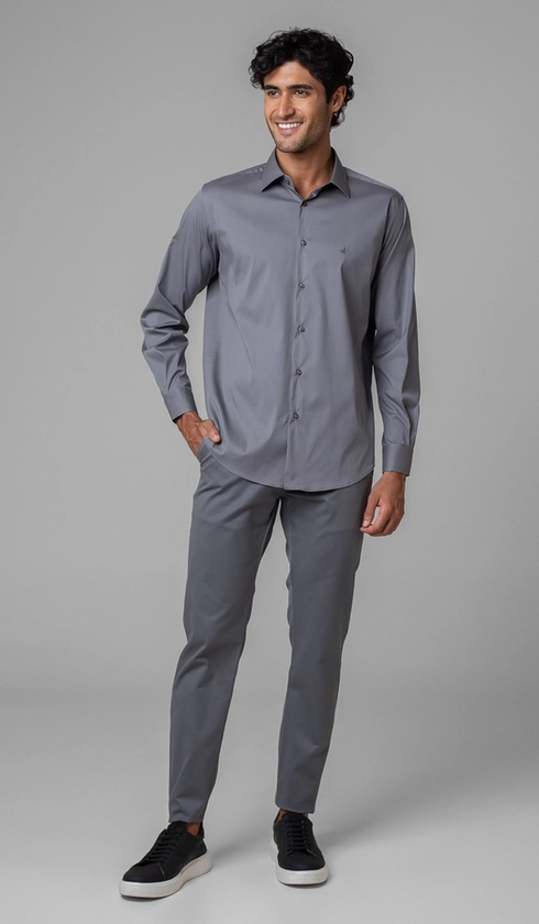 Camisa Manga Longa Lisa Slim