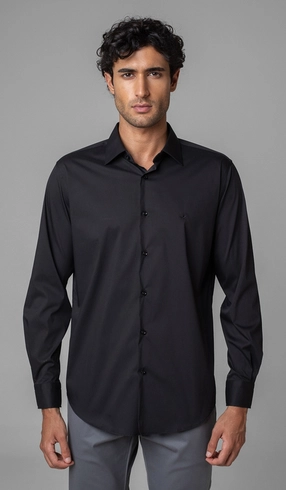 Camisa Manga Longa Lisa Slim