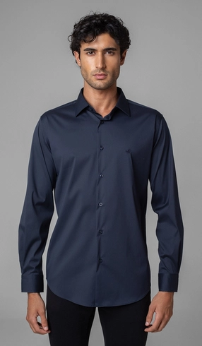 Camisa Manga Longa Lisa Slim