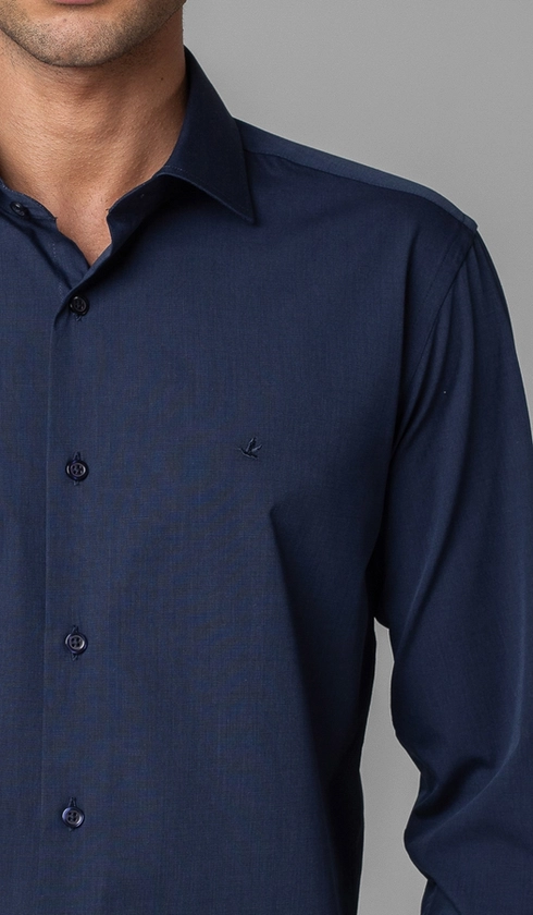 Camisa Manga Longa Fio a Fio Slim