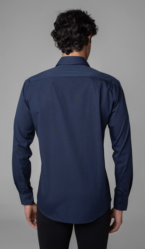 Camisa Manga Longa Fio a Fio Slim