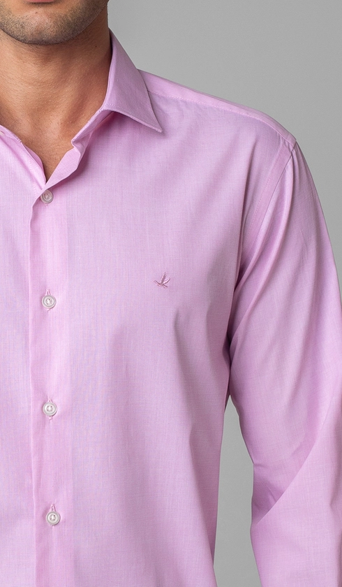 Camisa Manga Longa Fio a Fio Slim