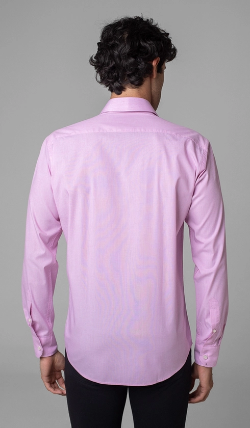 Camisa Manga Longa Fio a Fio Slim