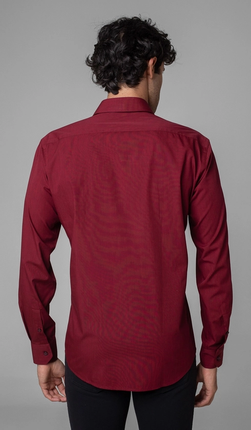 Camisa Manga Longa Fio a Fio Slim