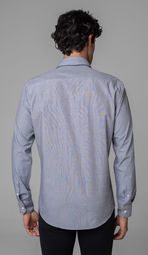Camisa Manga Longa Fio a Fio Slim