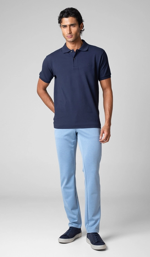 Calça Malha Bolso Faca Lisa