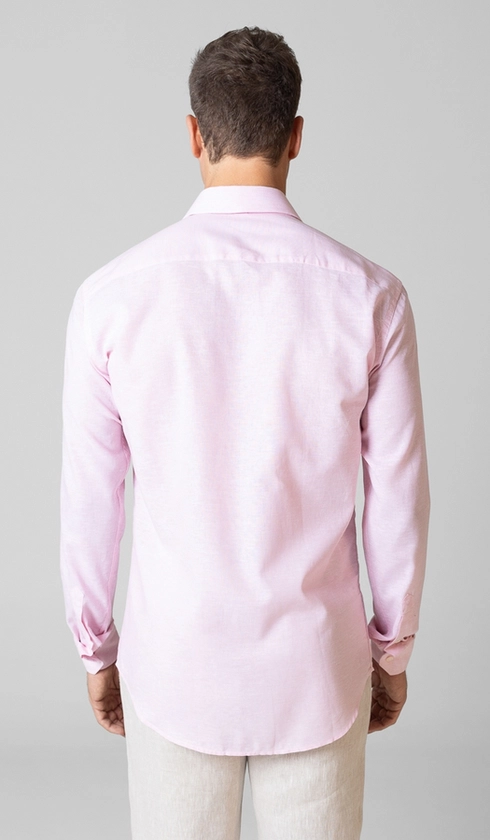 Camisa Manga Longa Linho/algodão Premium Lisa Slim
