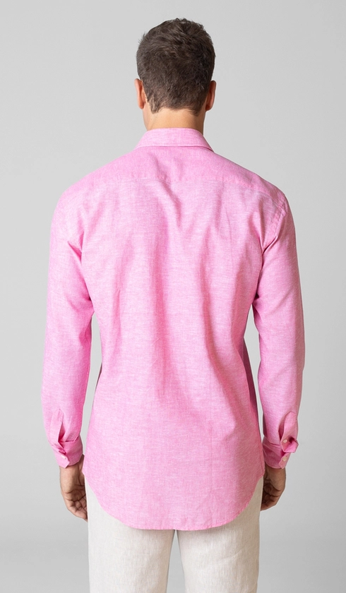 Camisa Manga Longa Linho/algodão Premium Lisa Slim