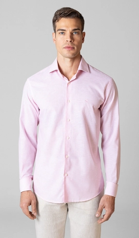 Camisa Manga Longa Linho/algodão Premium Lisa Slim