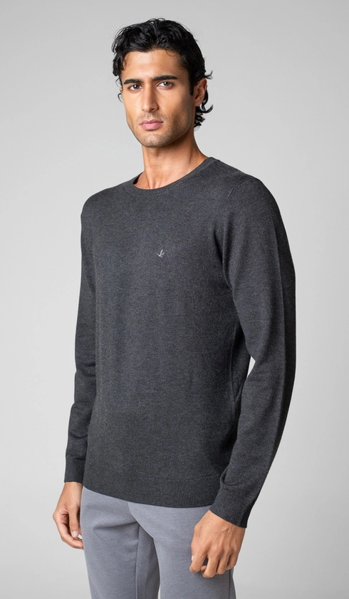 Malha Tricot Gola Careca Lisa