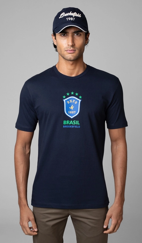 T-Shirt Manga Curta Copa Brasão Bkfd