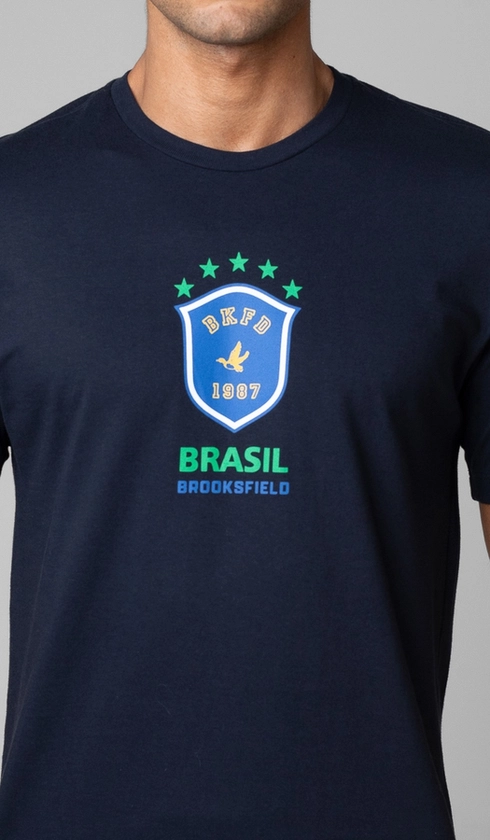 T-Shirt Manga Curta Copa Brasão Bkfd