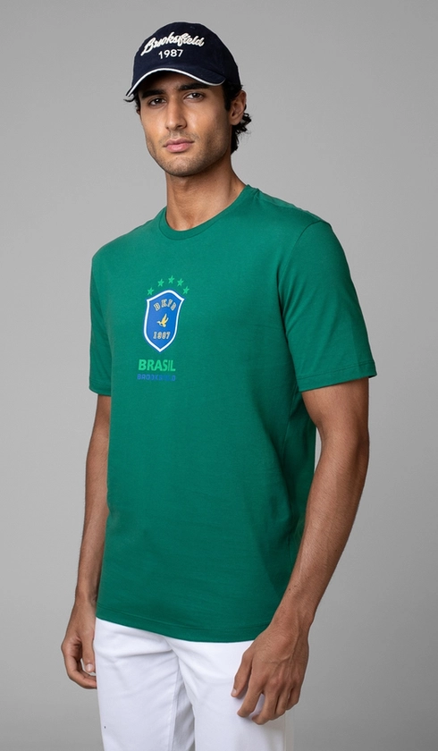 T-Shirt Manga Curta Copa Brasão Bkfd