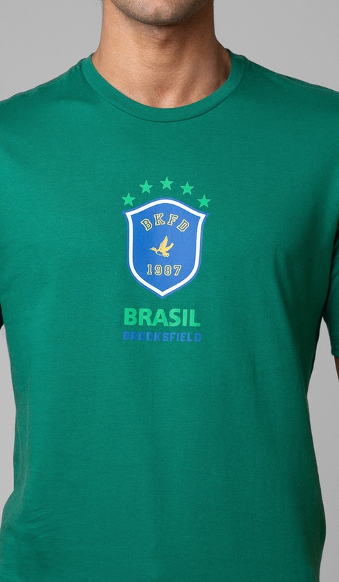 T-Shirt Manga Curta Copa Brasão Bkfd