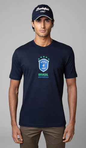 T-Shirt Manga Curta Copa Brasão Bkfd