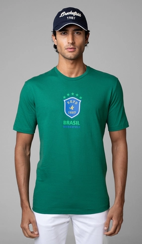 T-Shirt Manga Curta Copa Brasão Bkfd
