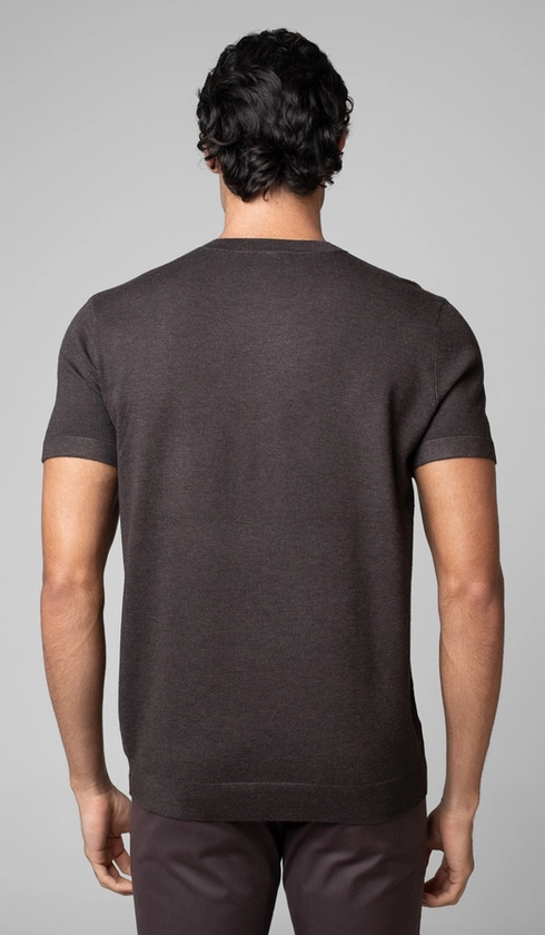 T-Shirt Manga Curta Gola Careca Malha Tricot