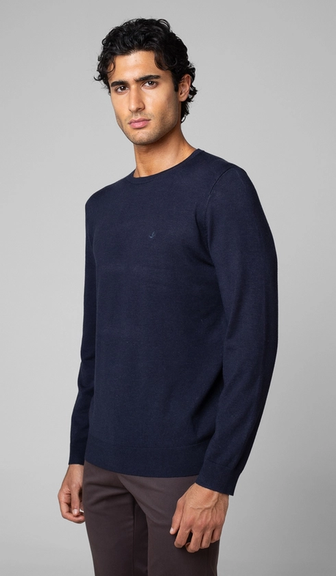 Malha Tricot Gola Careca Lisa