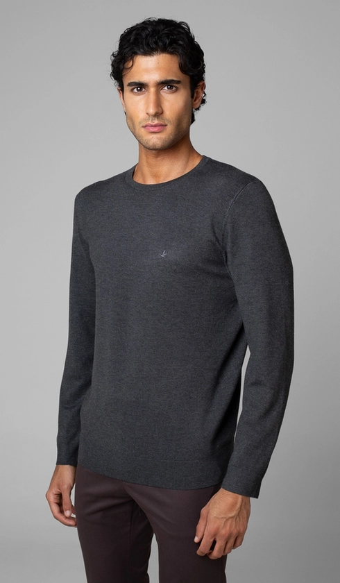 Malha Tricot Gola Careca Lisa